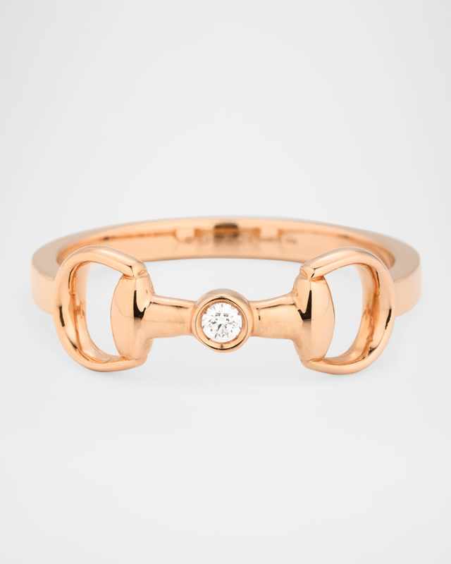 18K Rose Gold Horsebit Diamond Ring